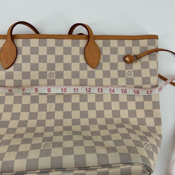 LOUIS VUITTON Damier Azur Neverfull MM With Pouch. Entrupy Verified Authentic - Picture 3 of 16